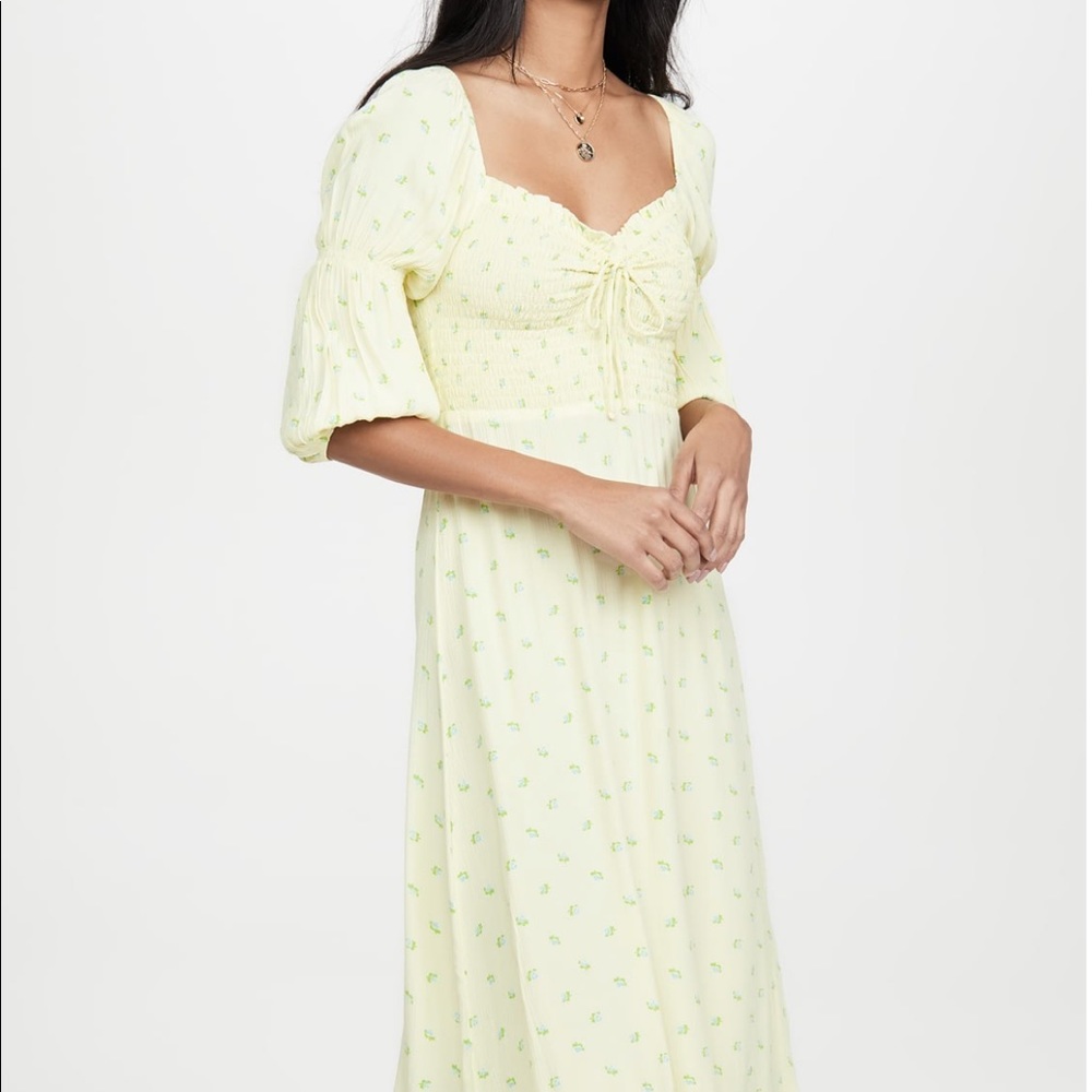 Faithfull The Brand - Nora Yellow Midi Dress - Size 6 / M